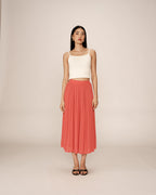 Plisse Skirt - Coral