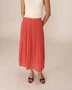 Plisse Skirt - Coral