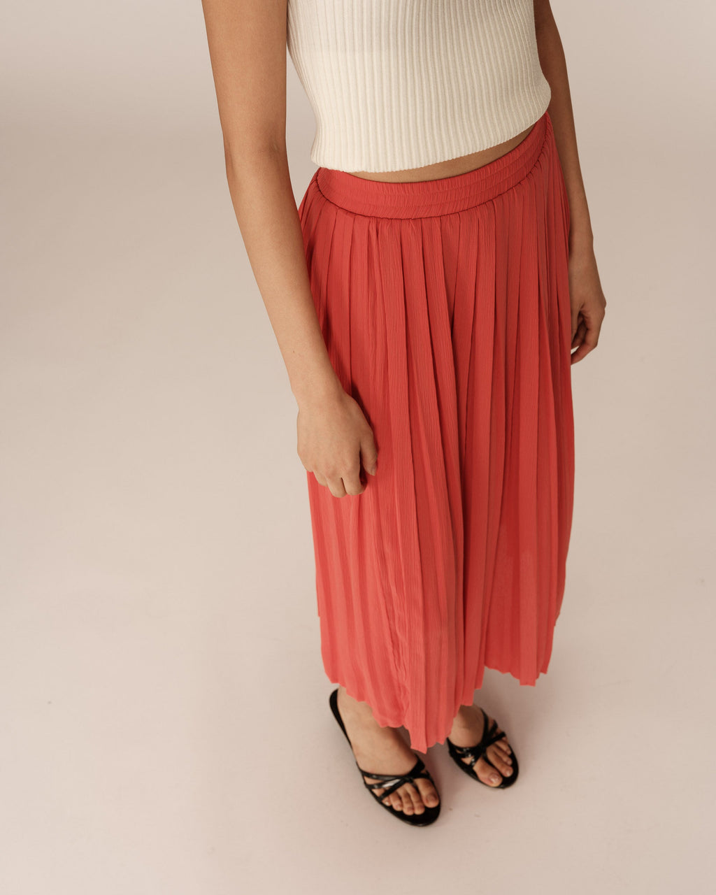 Plisse Skirt - Coral