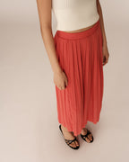 Plisse Skirt - Coral
