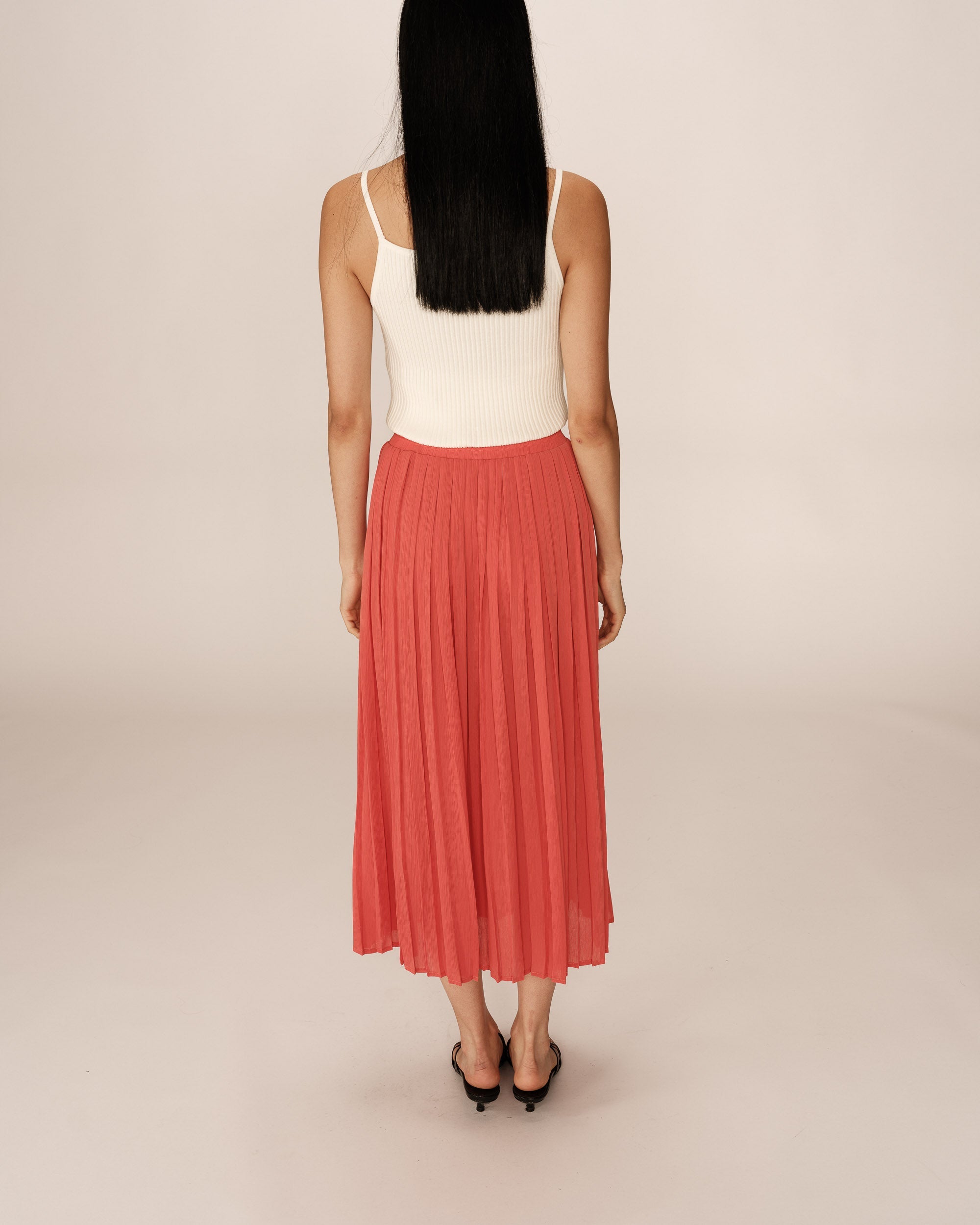 Plisse Skirt - Coral