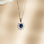"Blue Star" Pendant: Sapphire 1.1/1, White Topaz 0.08/10 - White Gold