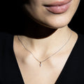 "Mini Cross" Pendant in White Gold, 0.02ct/8 - 750/1000 White Gold