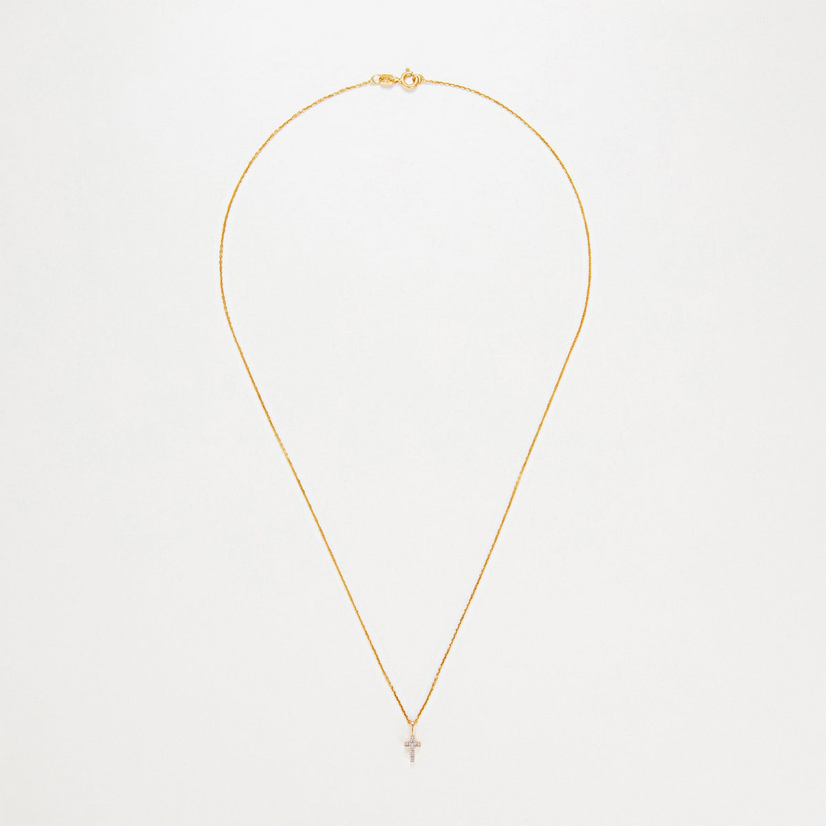 Pendentif "Mini Croix" Or Jaune Diamant : 0,02Ct/8
