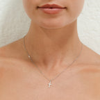 "Cross of Happiness" Pendant Diamonds 0.06Ct/16 - White Gold