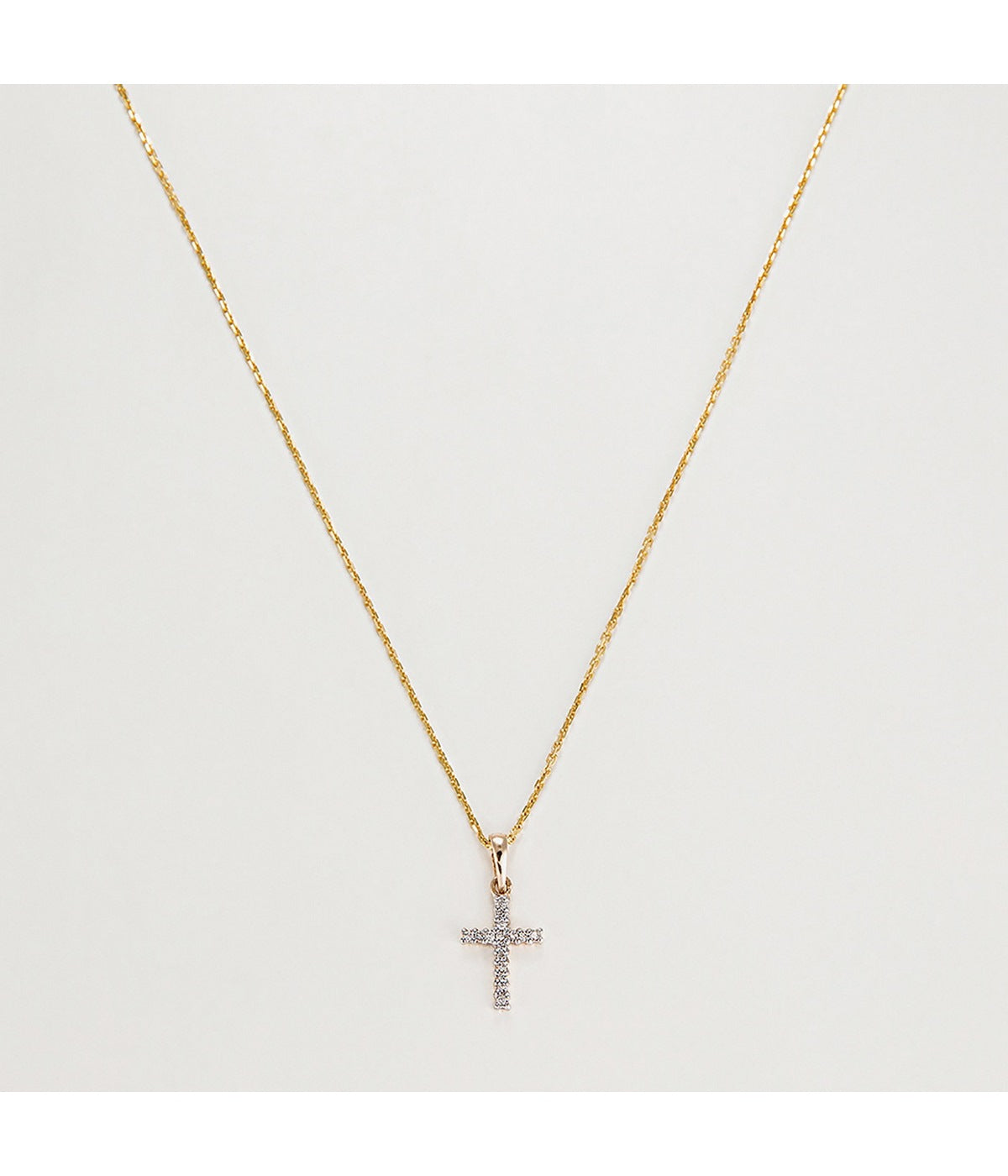 Pendentif "Croix Du Bonheur" - Diamant :0,06Ct/16 - Or Jaune