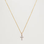 Colgante "Cruz de la Felicidad" Diamante: 0.06Ct/16 - Oro Amarillo 375/1000