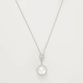 Colgante de Diamantes "Pretty Enchanted Pearl": 0.13Ct/42+ 1 Perla Blanca de 7.5Mm - Oro Blanco 375/1000