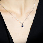 Pendentif "Marguerite Saphir" - Or Blanc 375/1000