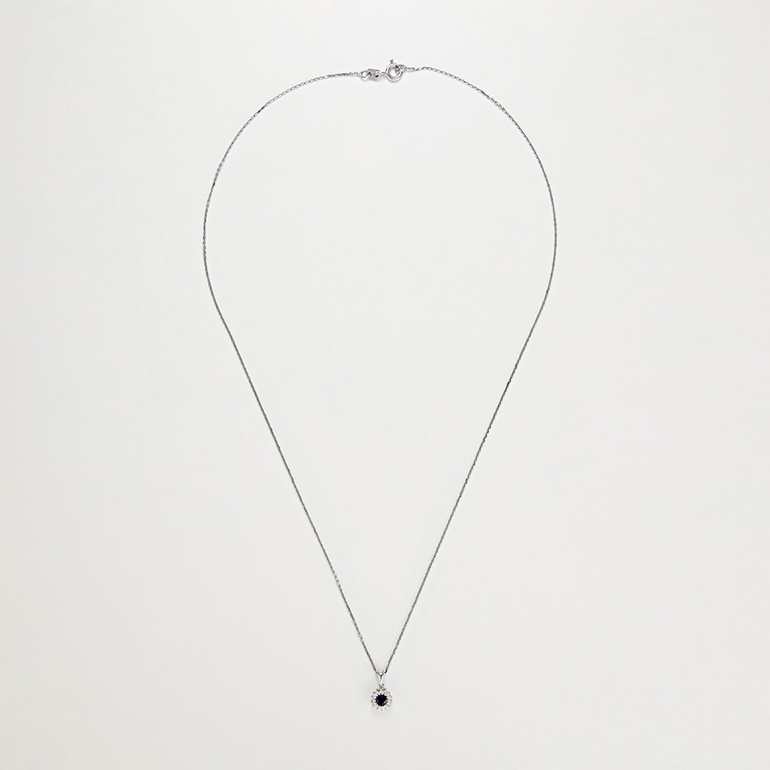 Pendentif "Marguerite Saphir" - Or Blanc 375/1000