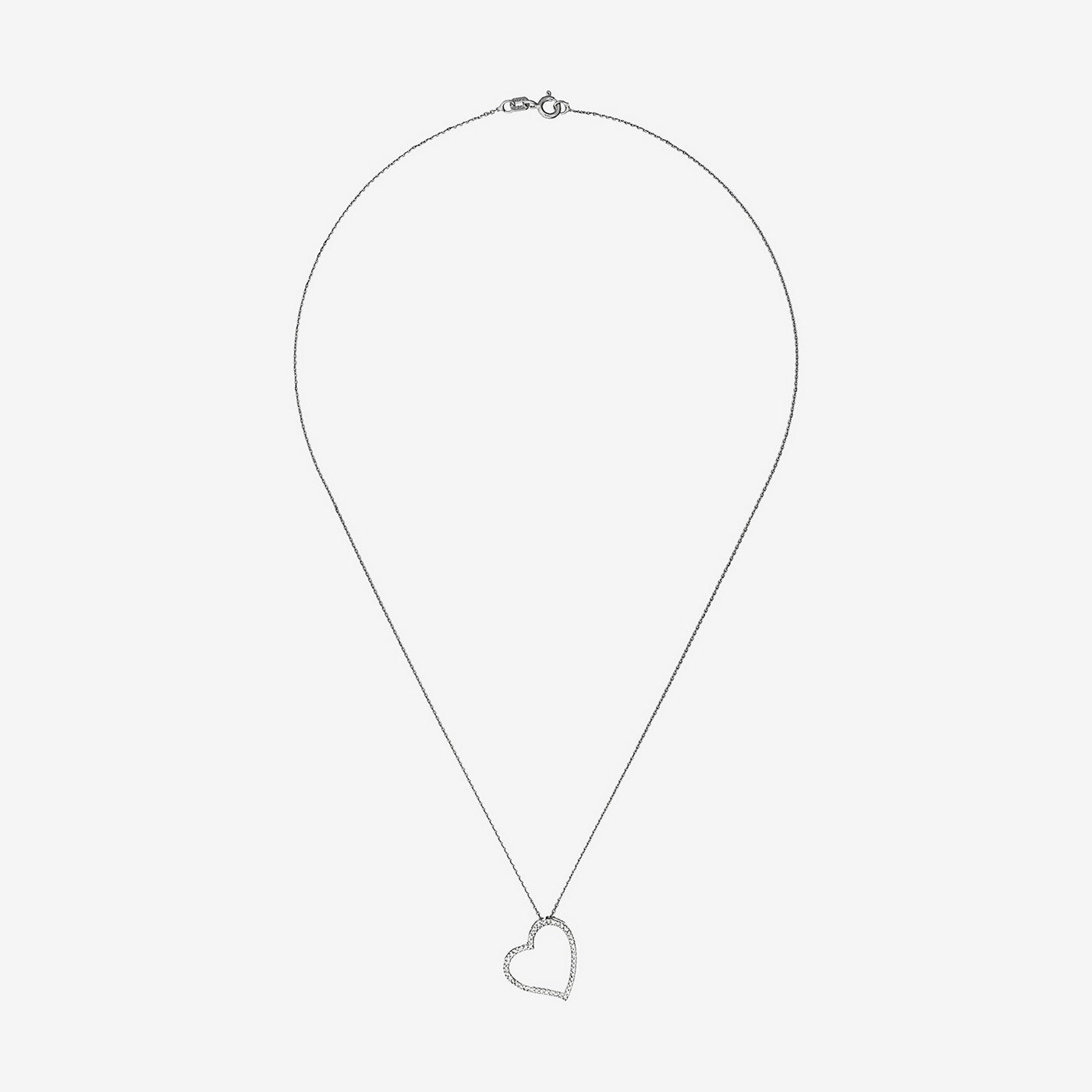 "Oriental Heart" Pendant, White Gold, Diamond: 0.15Ct/47 - White Gold