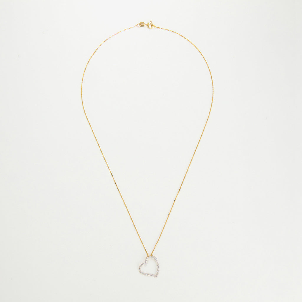 "Oriental Heart" Pendant Yellow Gold Diamond: 0.15Ct/47 - 375/1000 Yellow Gold
