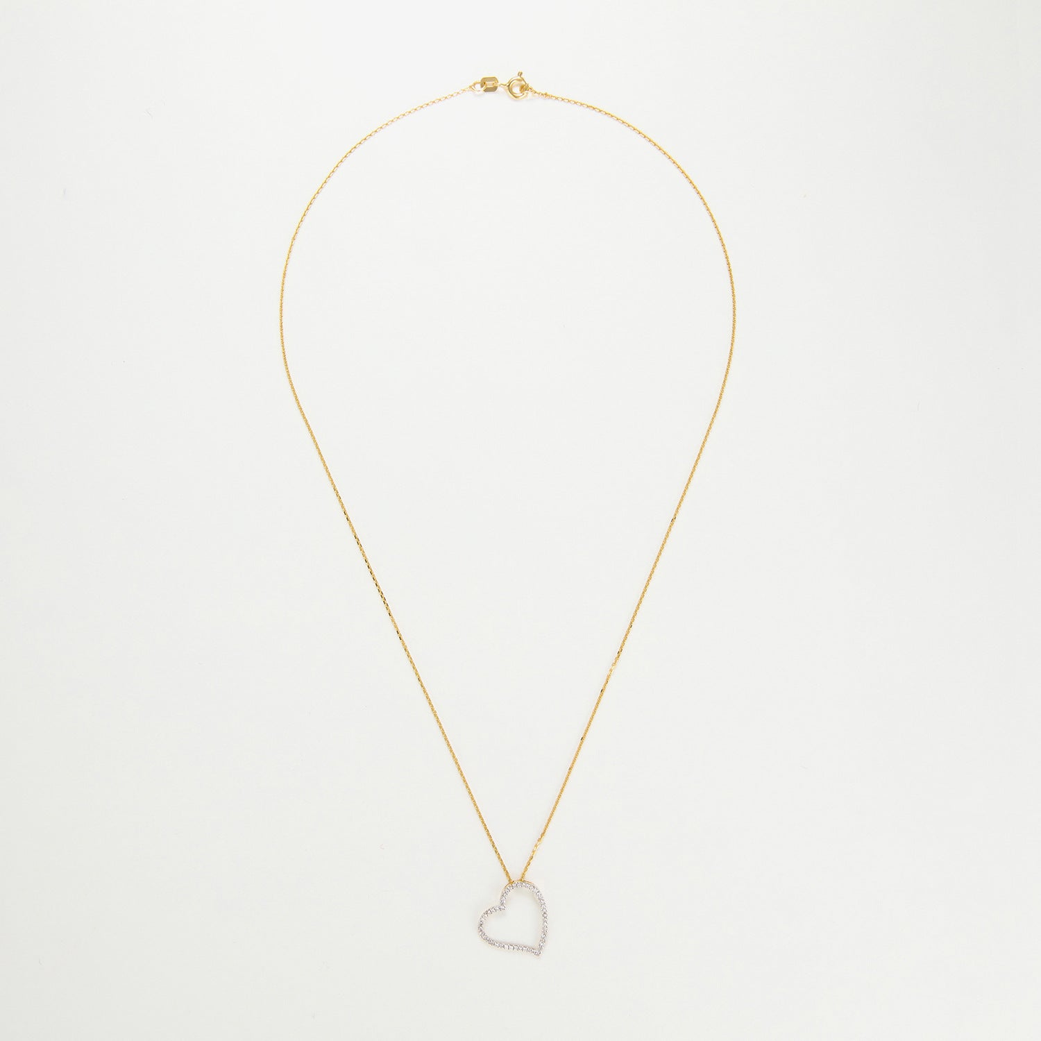 "Oriental Heart" Pendant Yellow Gold Diamond: 0.15Ct/47 - 375/1000 Yellow Gold