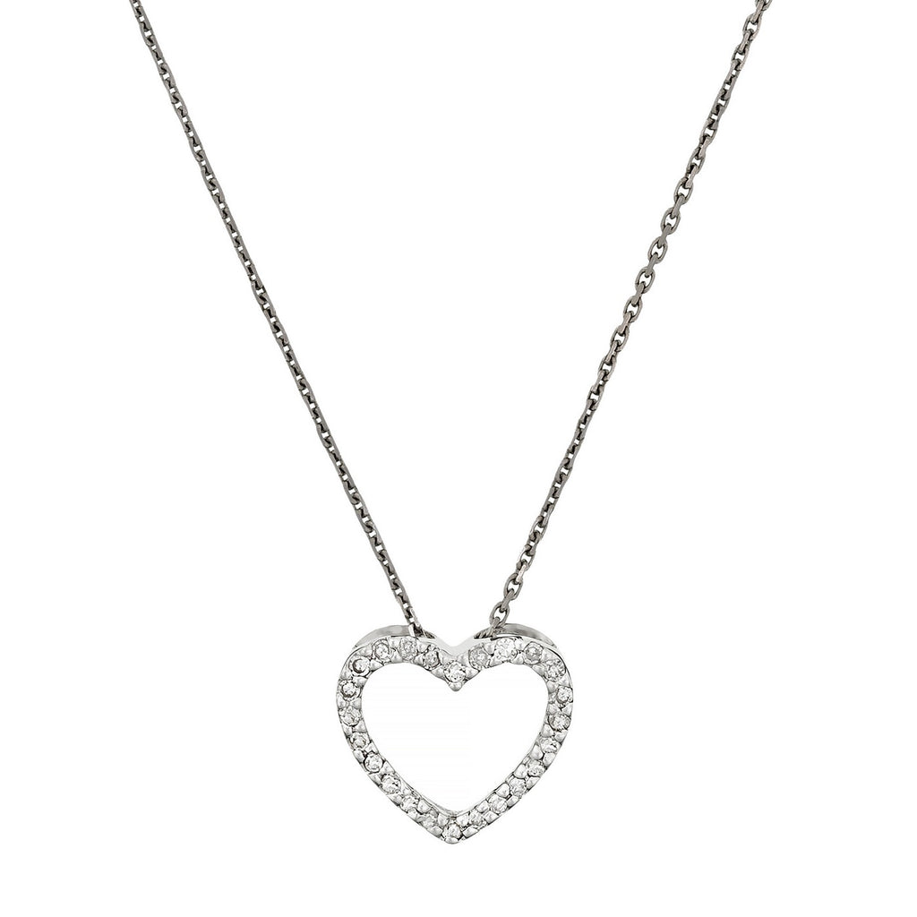 Ciondolo "Bel Cuore Pm" Oro bianco diamante: 0,07 Ct/24