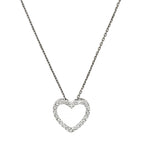 Ciondolo "Bel Cuore Pm" Oro bianco diamante: 0,07 Ct/24