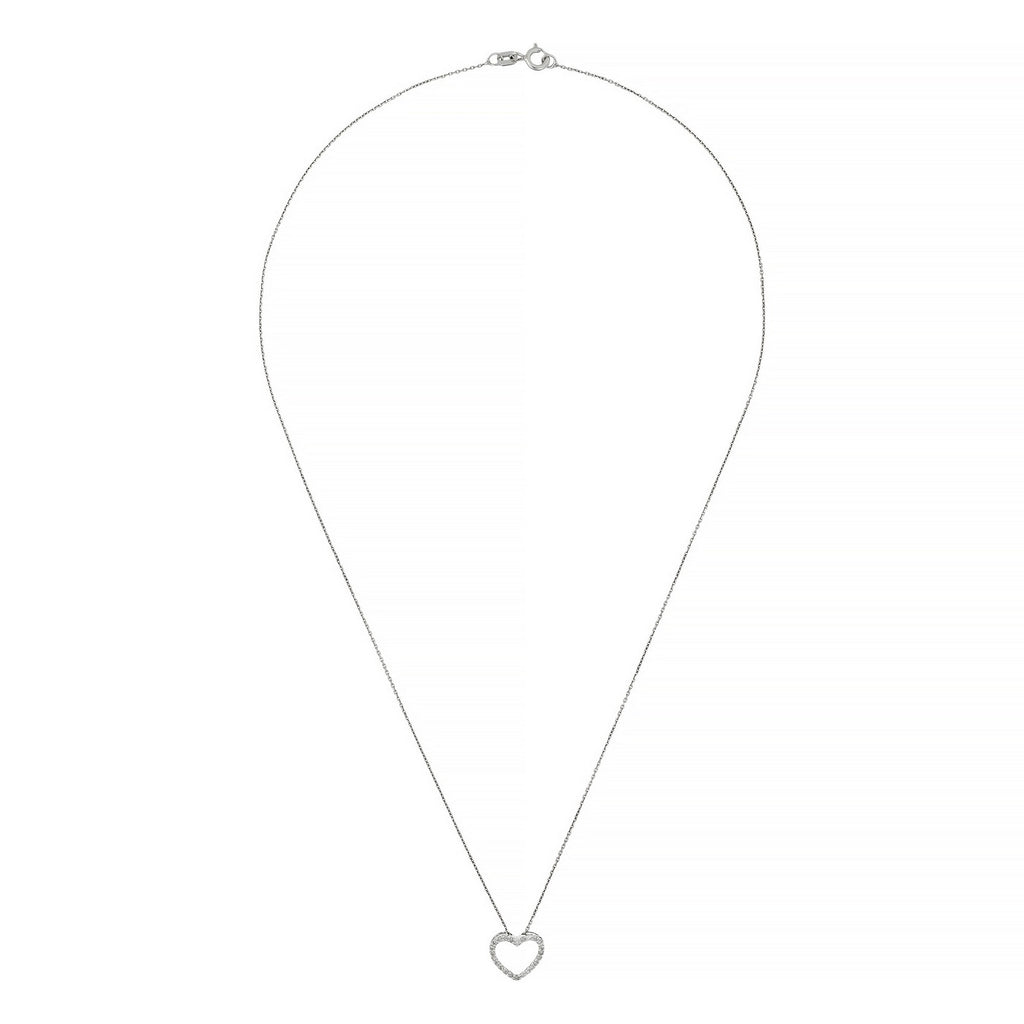 Ciondolo "Bel Cuore Pm" Oro bianco diamante: 0,07 Ct/24