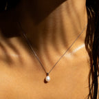 Pendentif Or Blanc 375/1000 "Luliwa" Diamants 0,02Ct/6 Perle 7,5Mm
