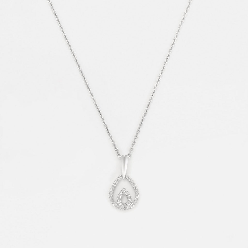 "Shiloh" Pendant D0.12/33 - 375/1000 White Gold