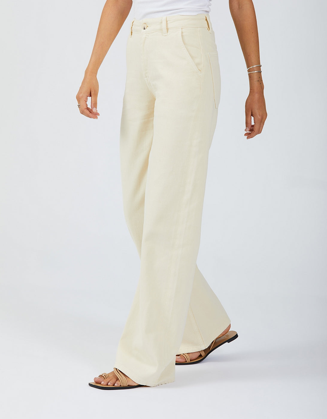 Pantalon Wide Pom Color - Milkshake - Femme