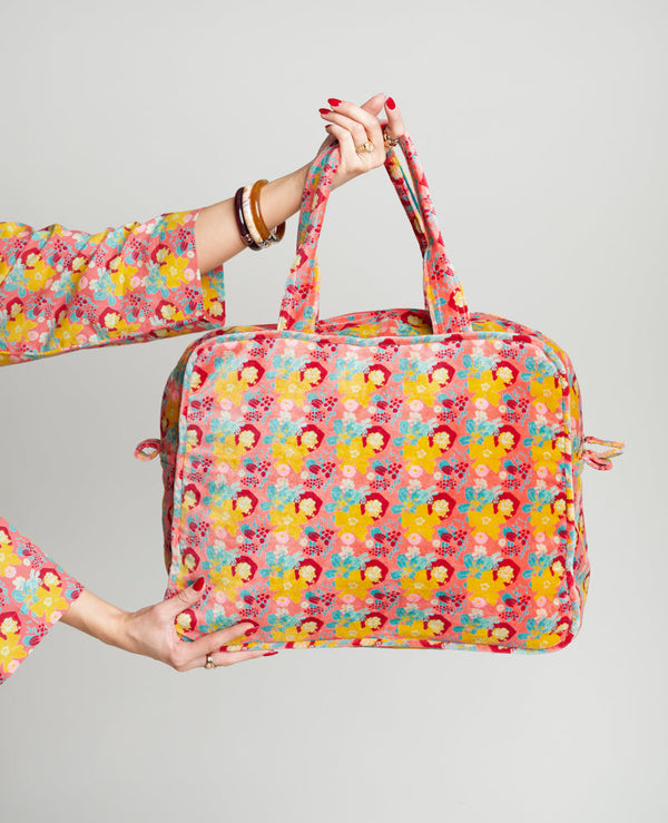Sac Week-end Velours - Mackintosh coral