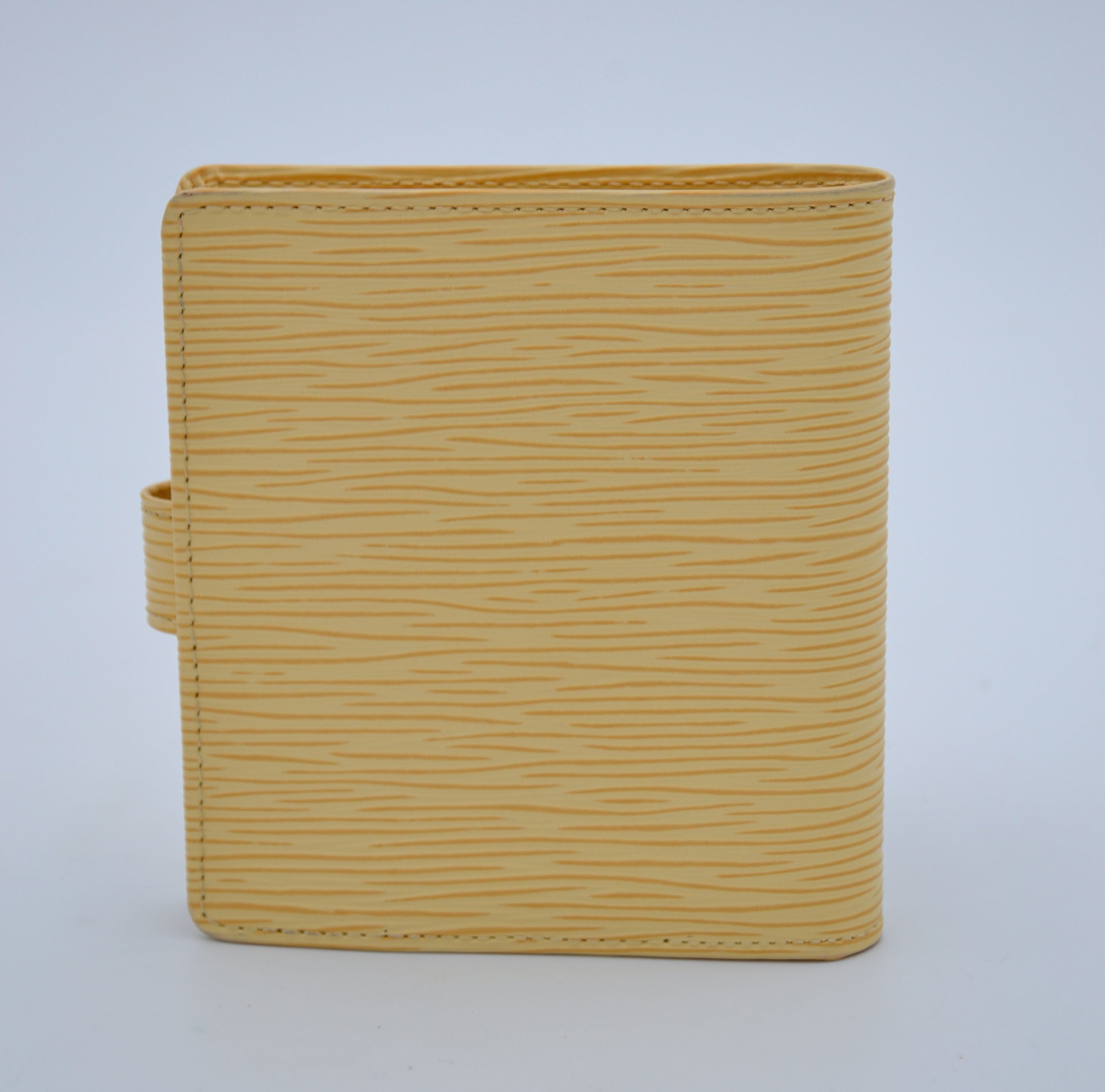 Portefeuille Louis Vuitton Compact En Cuir Epi Jaune Pastel