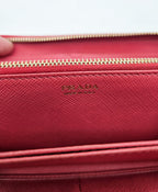 Prada Zipped Wallet In Saffiano Leather