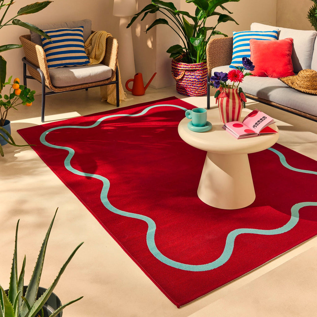 Positano - Tapis D'Extérieur - Polypropylène/Polyester - Bordeaux