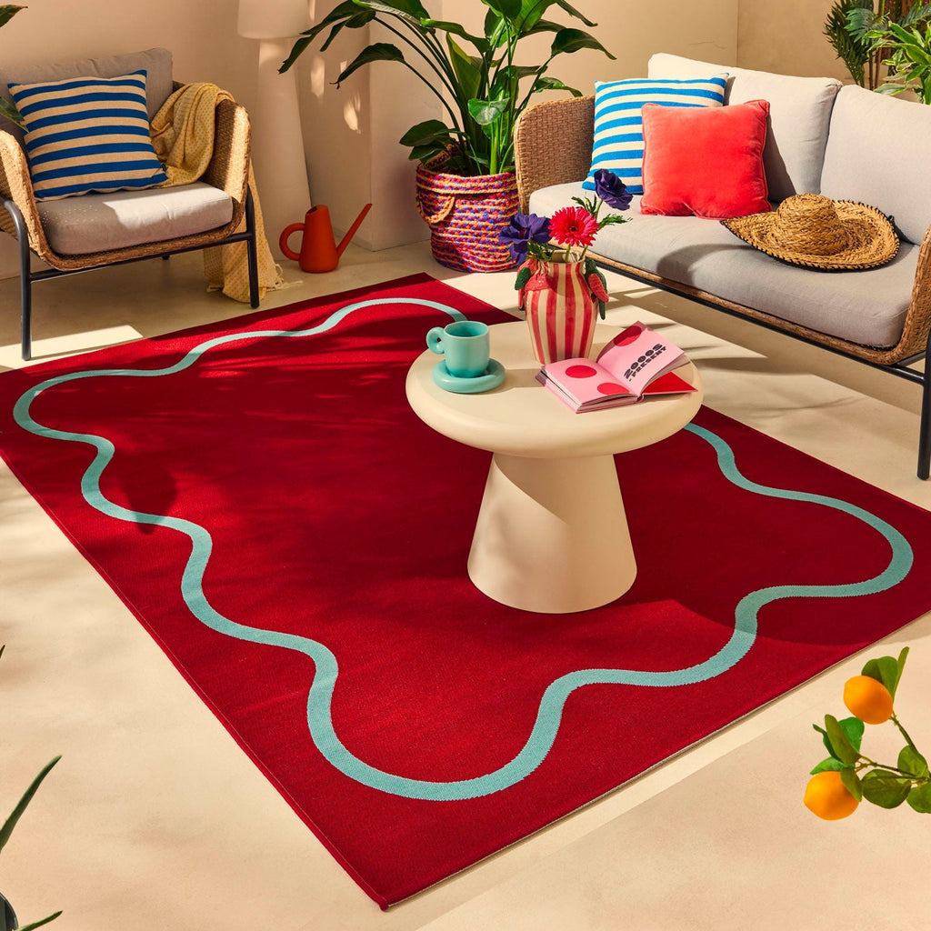 Positano - Tapis D'Extérieur - Polypropylène/Polyester - Bordeaux