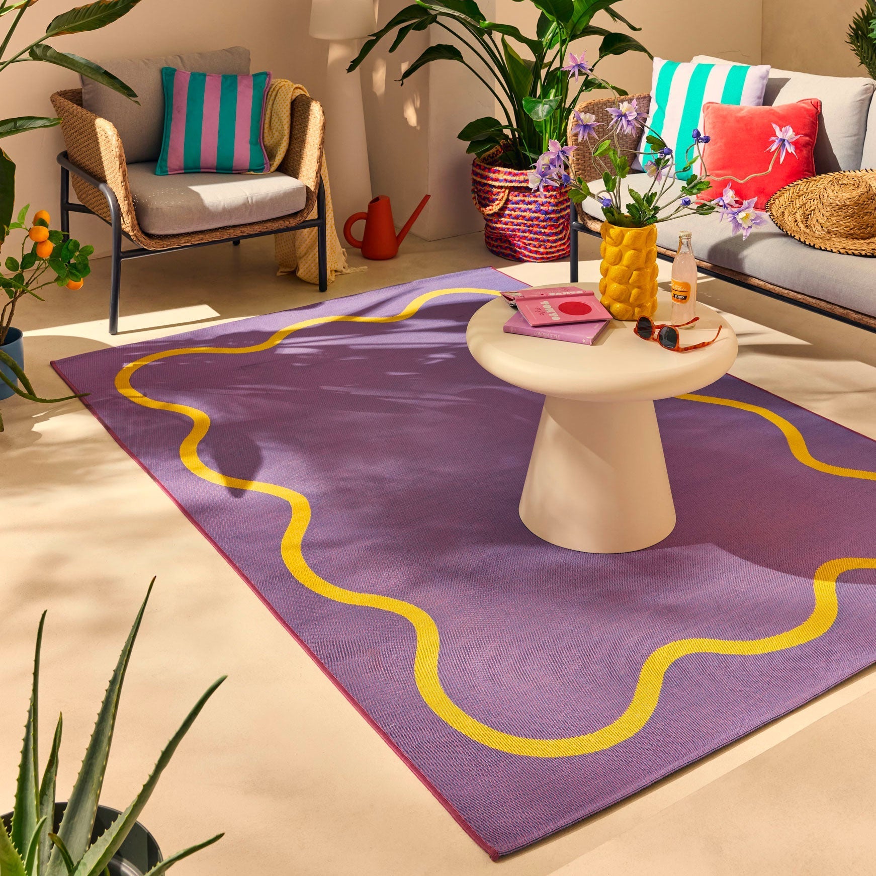 Positano - Tapis D'Extérieur - Polypropylène/Polyester - Violet