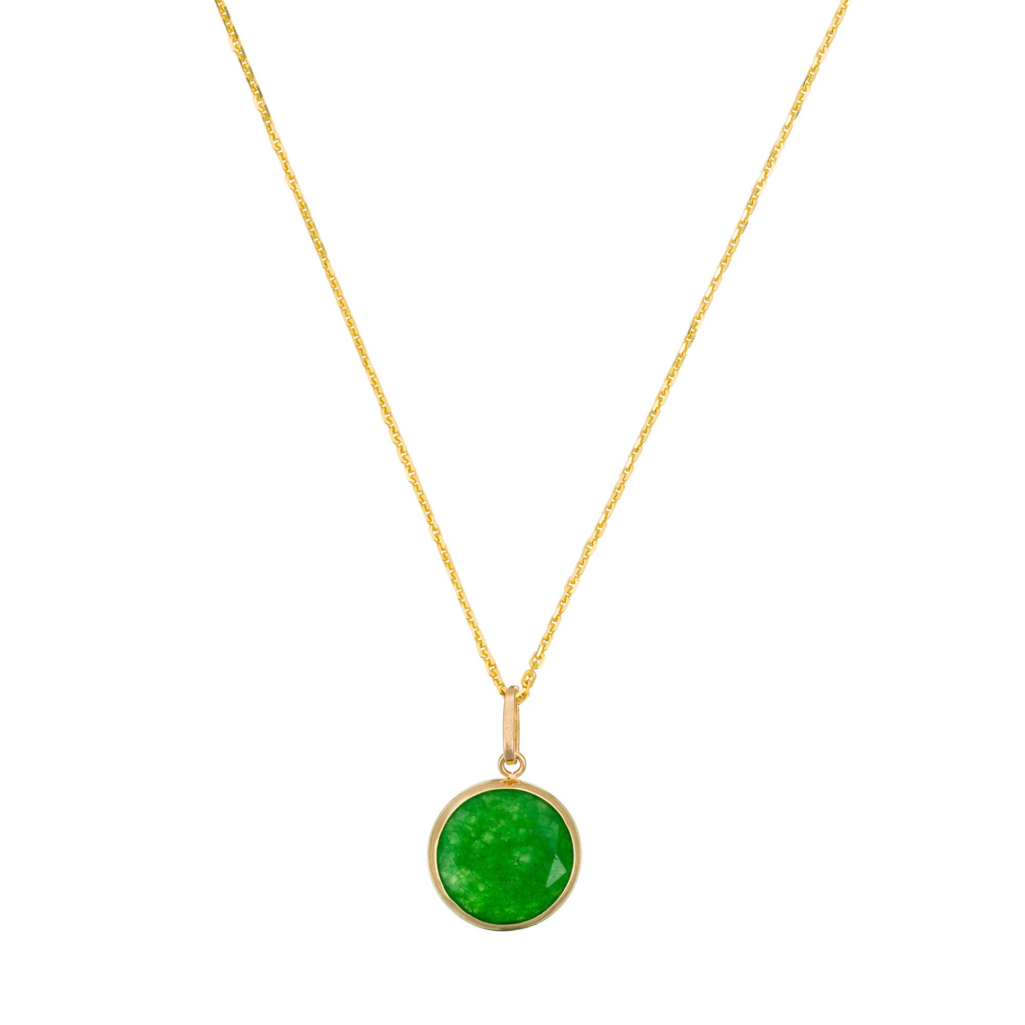 Pendentif "Beyla" - Jade Verte, Or Jaune 375/1000