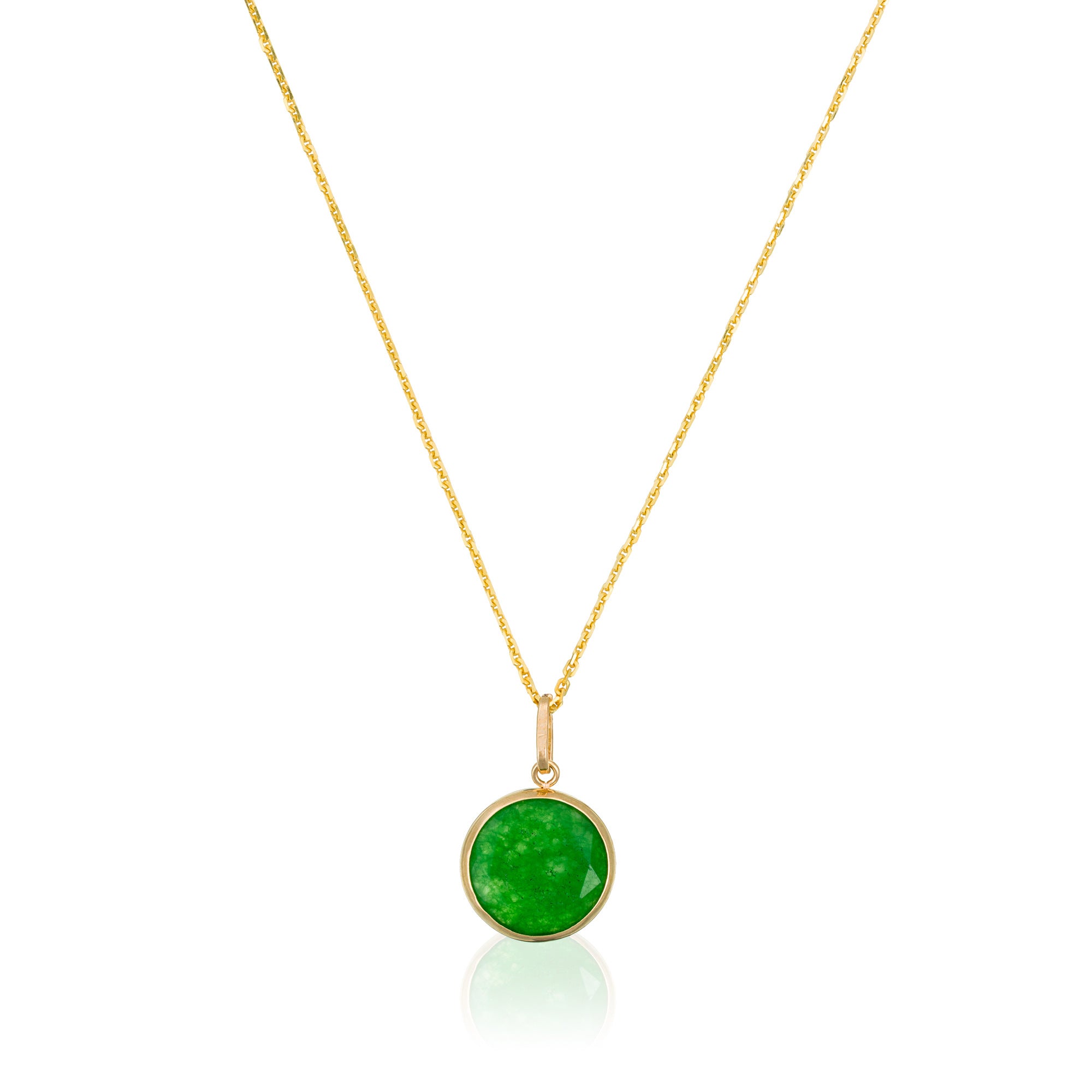 Pendentif "Beyla" - Jade Verte, Or Jaune 375/1000