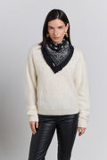 Echarpe Bandana Presley En Cachemire - Noir & Blanc - Mixte