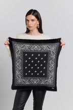 Pañuelo Bandana Presley en Cachemira - Negro & Blanco - Unisex