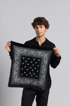 Echarpe Bandana Presley En Cachemire - Noir & Blanc - Mixte