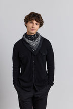 Pañuelo Bandana Presley en Cachemira - Negro & Blanco - Unisex