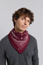 Pañuelo Bandana Presley En Cachemira - Burdeos & Blanco - Mixto