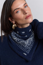 Bufanda Presley Bandana - Azul marino y blanco - Mixto