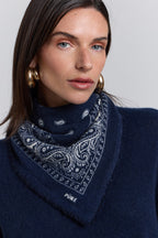Bufanda Presley Bandana - Azul marino y blanco - Mixto