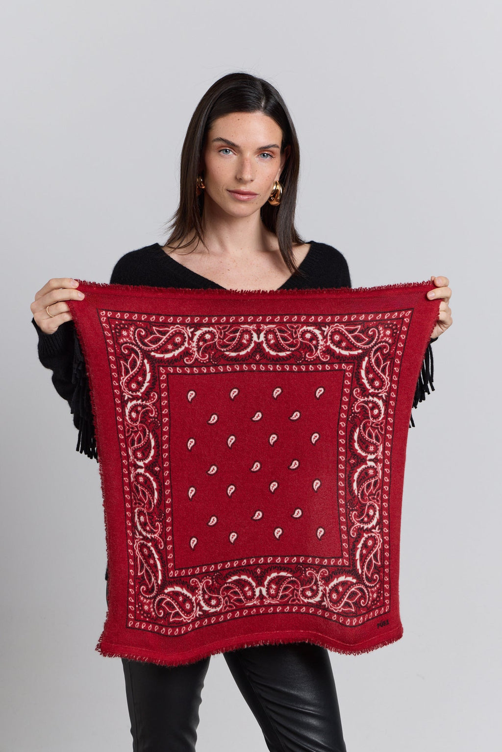 Pañuelo Bandana Presley En Cachemira - Rojo & Negro - Mixto
