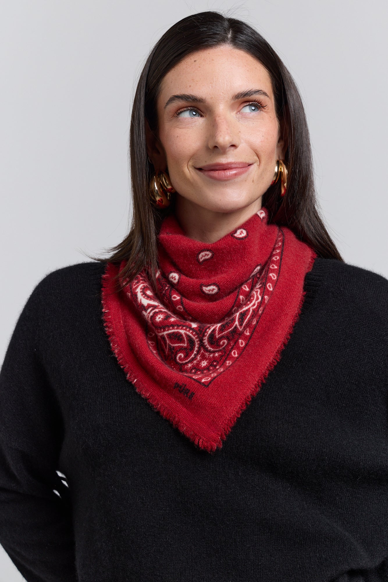 Pañuelo Bandana Presley En Cachemira - Rojo & Negro - Mixto
