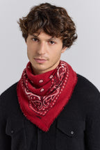 Echarpe Bandana Presley En Cachemire - Rouge & Noir - Mixte