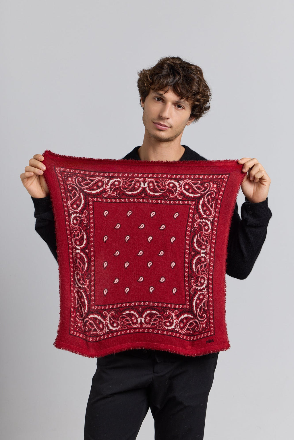 Pañuelo Bandana Presley En Cachemira - Rojo & Negro - Mixto