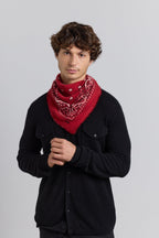Pañuelo Bandana Presley En Cachemira - Rojo & Negro - Mixto