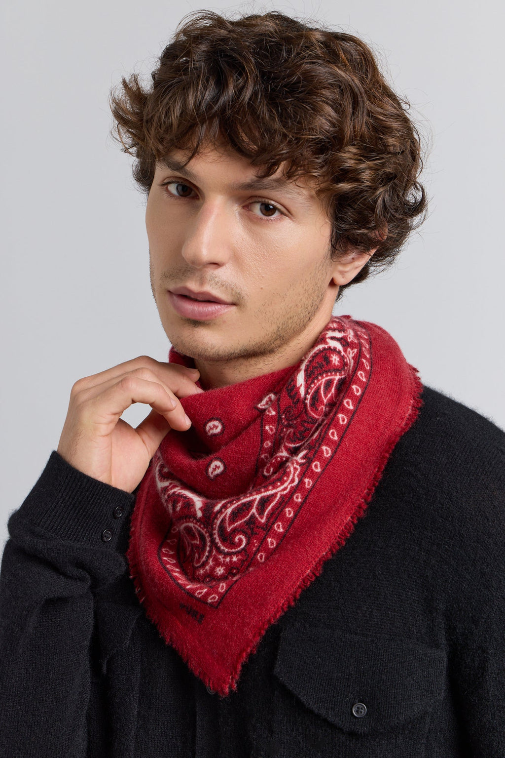 Pañuelo Bandana Presley En Cachemira - Rojo & Negro - Mixto