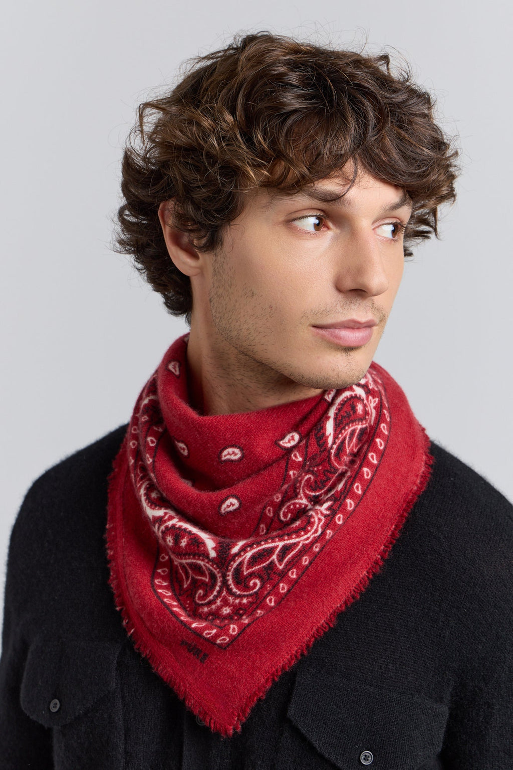 Pañuelo Bandana Presley En Cachemira - Rojo & Negro - Mixto