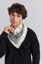 Presley Cashmere Bandana Scarf - White & Black - Unisex