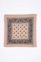 Echarpe Bandana Presley En Cachemire - Beige & Noir - Mixte - 100% Cachemire