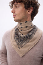 Bandana pequeño Presley - Beige Negro - Hombre