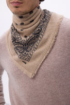 Bandana pequeño Presley - Beige Negro - Hombre