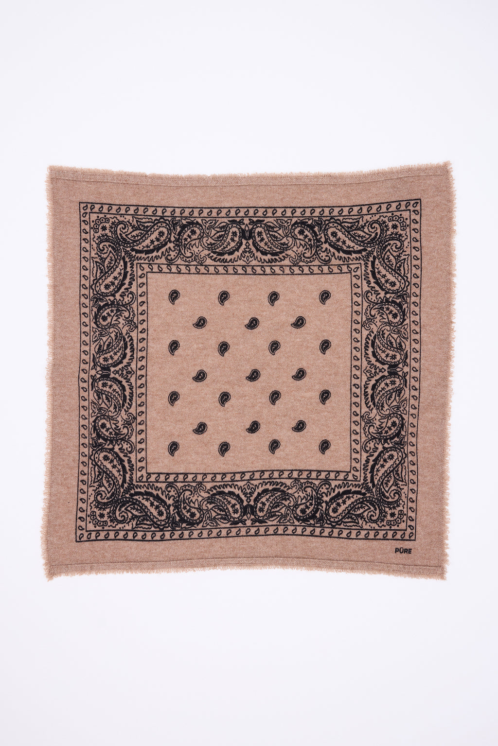 Piccolo bandana Presley - Beige nero - Uomo - 100% cashmere
